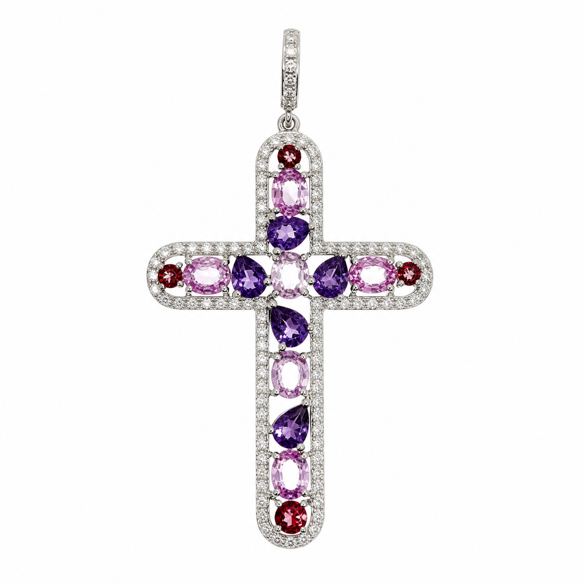 18K 粉藍寶石鑽石吊墜 18K Pink Sapphire Diamond Pendant