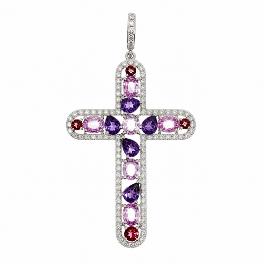 18K 粉藍寶石鑽石吊墜 18K Pink Sapphire Diamond Pendant