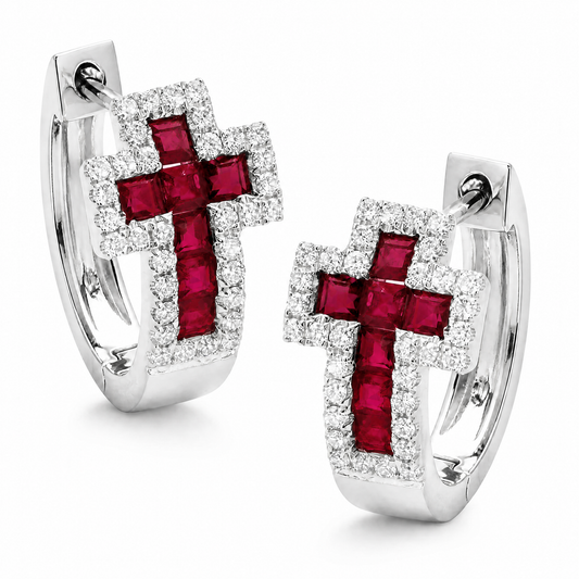 18K 紅寶石鑽石吊墜 18K Ruby Diamond Earring
