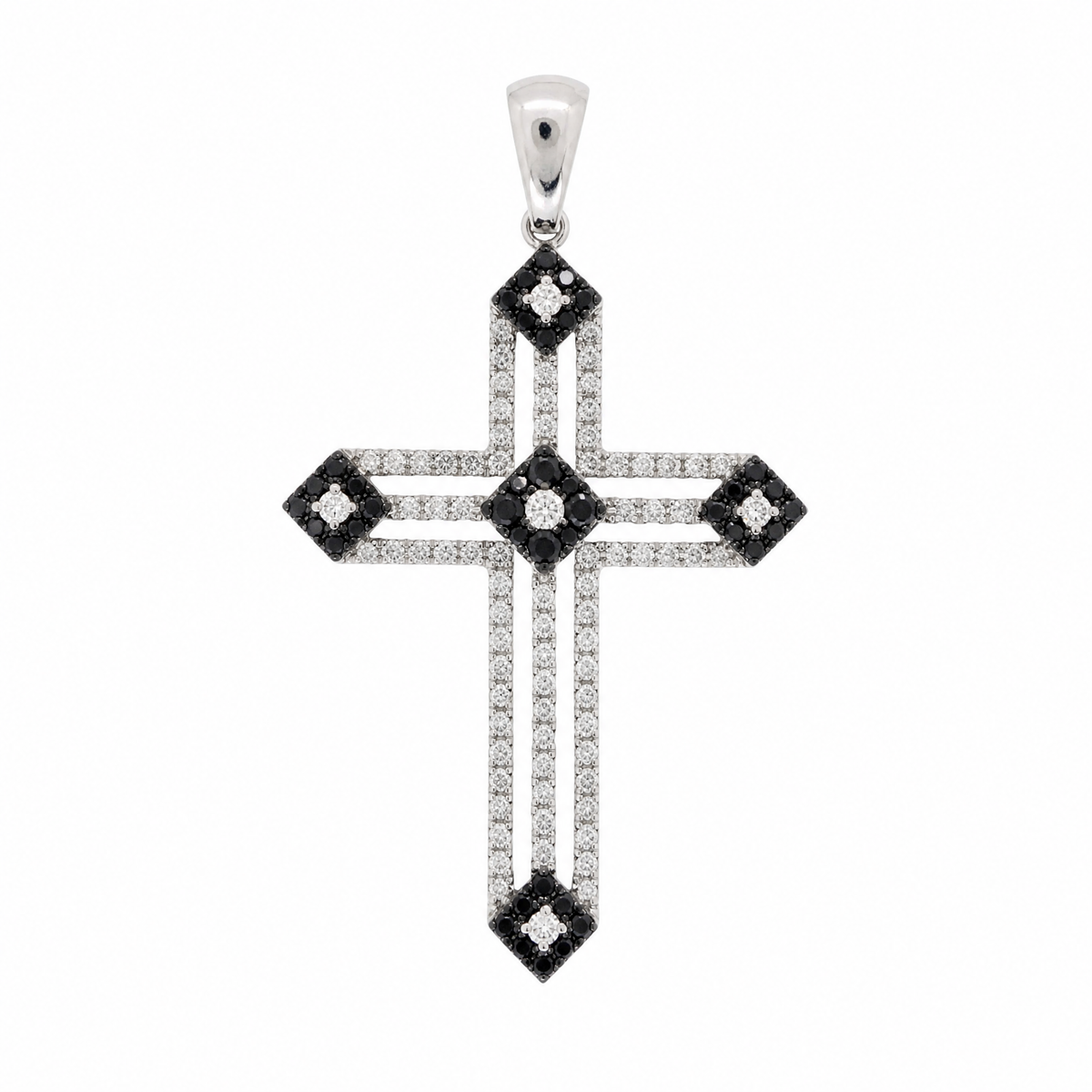 18K 黑白鑽石吊墜 18K Black and White Diamond Pendant