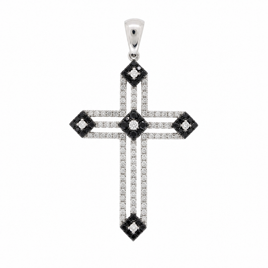 18K 黑白鑽石吊墜 18K Black and White Diamond Pendant