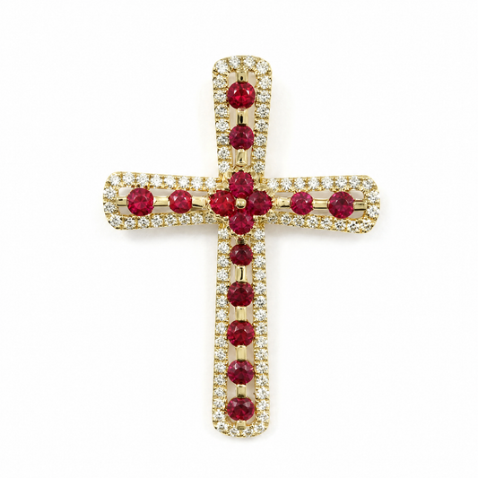 18K 紅寶石鑽石吊墜 18K Ruby Diamond Pendant