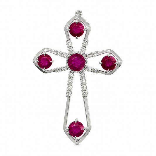 18K 紅寶石鑽石吊墜 18K Ruby Diamond Pendant