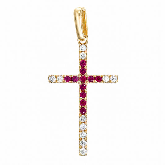 14K 紅寶石鑽石吊墜 14K Ruby Diamond Pendant