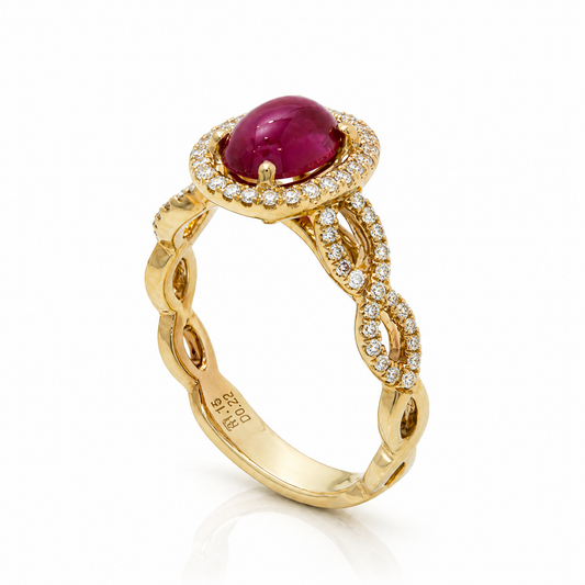 18K 紅寶鑽石戒指 18K Ruby Diamond Ring