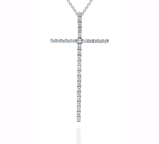 18K 白金鑽石吊墜